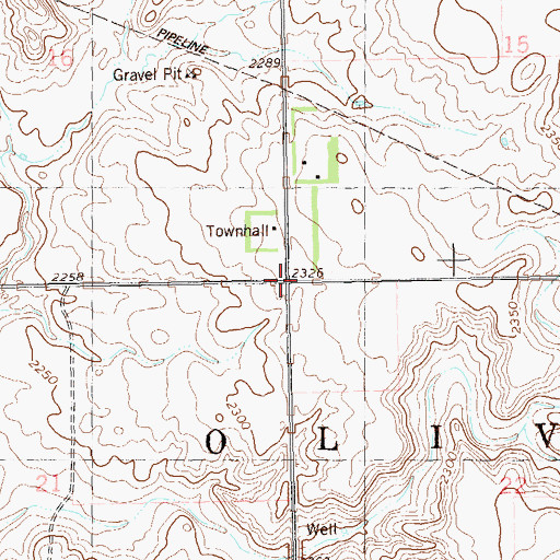 Topographic Map of Township of Oliver, ND