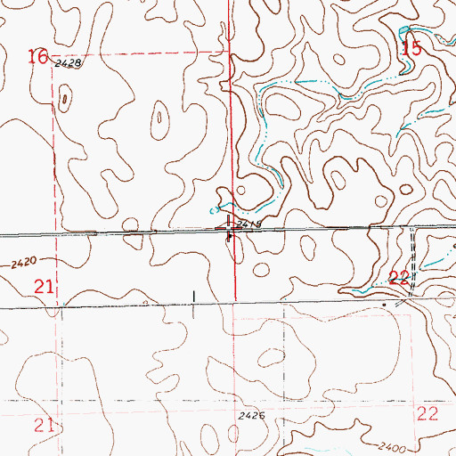Topographic Map of Township of South Meadow, ND