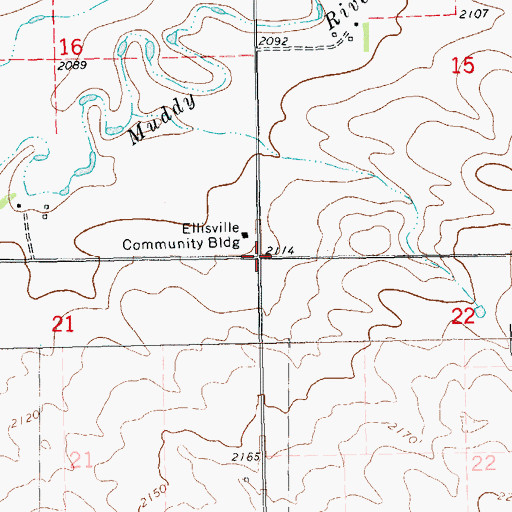 Topographic Map of Township of Ellisville, ND