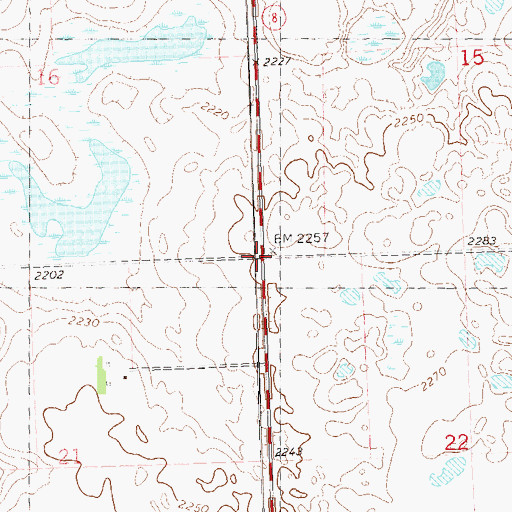 Topographic Map of Township of Purcell, ND
