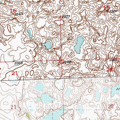 Topographic Map of Township of Crowfoot, ND