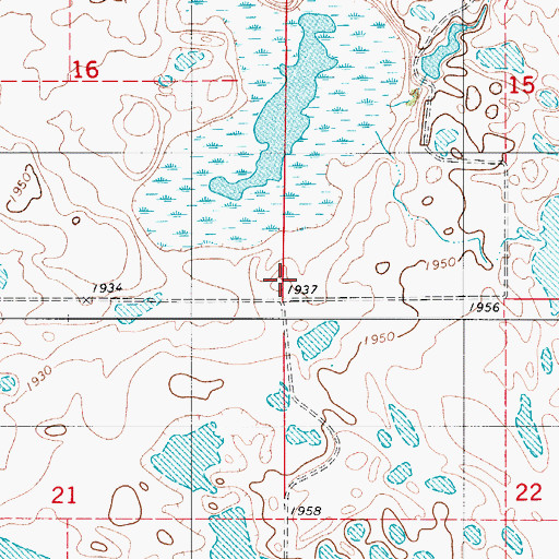 Topographic Map of Township of Gutschmidt, ND