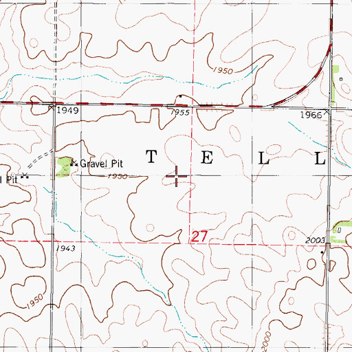 Topographic Map of Township of Tell, ND