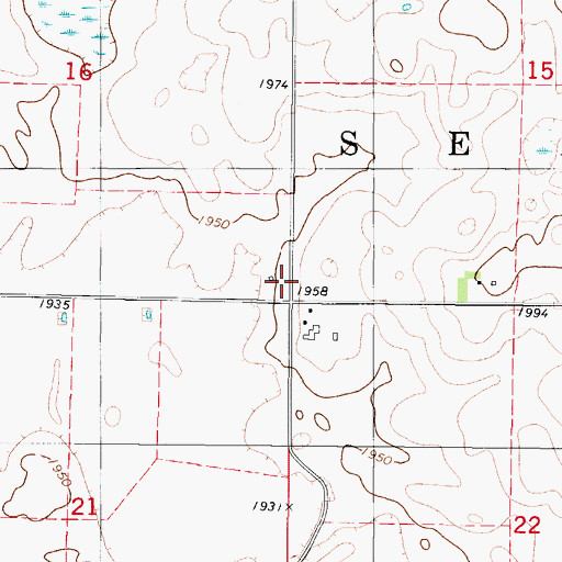Topographic Map of Township of Sealy, ND