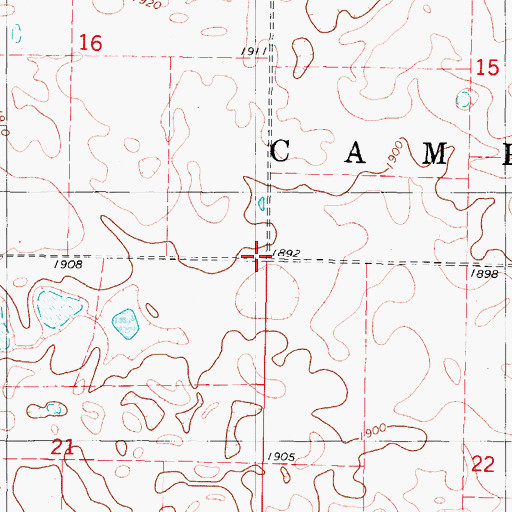 Topographic Map of Township of Campbell, ND