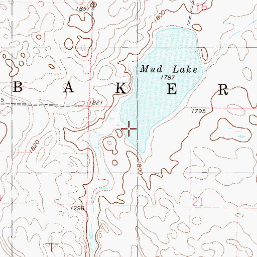 Topographic Map of Township of Bakker, ND