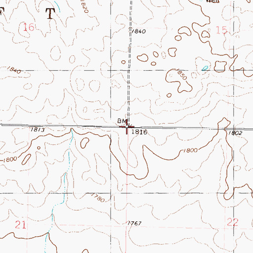 Topographic Map of Township of Taft, ND