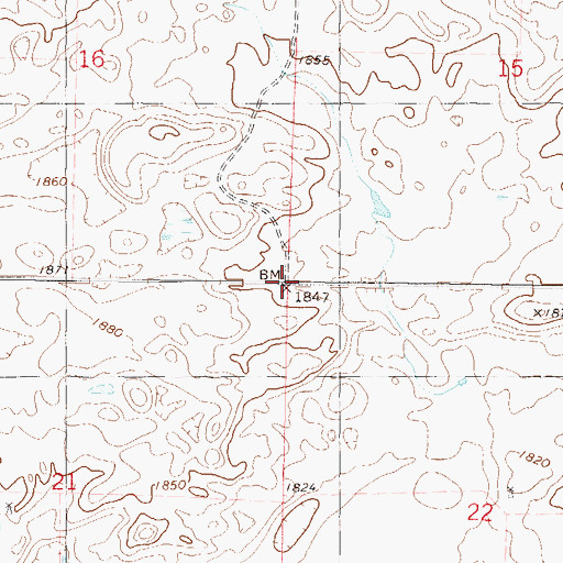 Topographic Map of Township of Thelma, ND