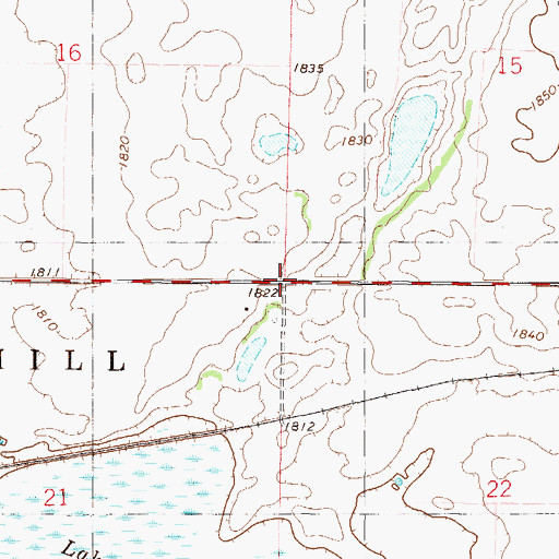 Topographic Map of Township of Pleasant Hill, ND