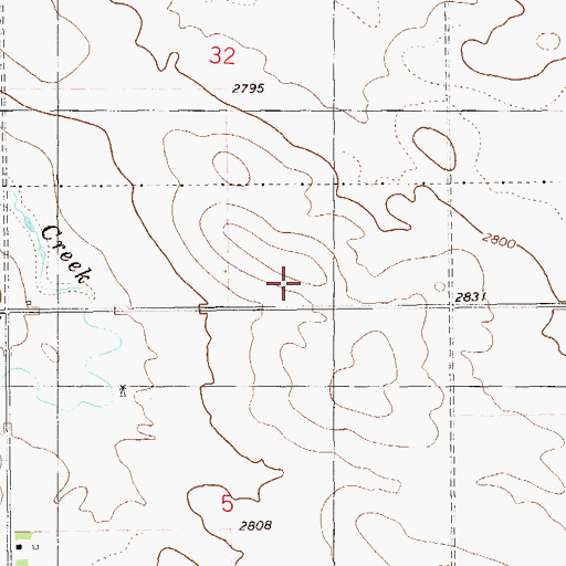 Topographic Map of Township of Beach, ND
