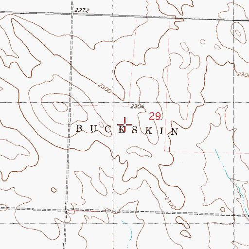 Topographic Map of Township of Buckskin, ND