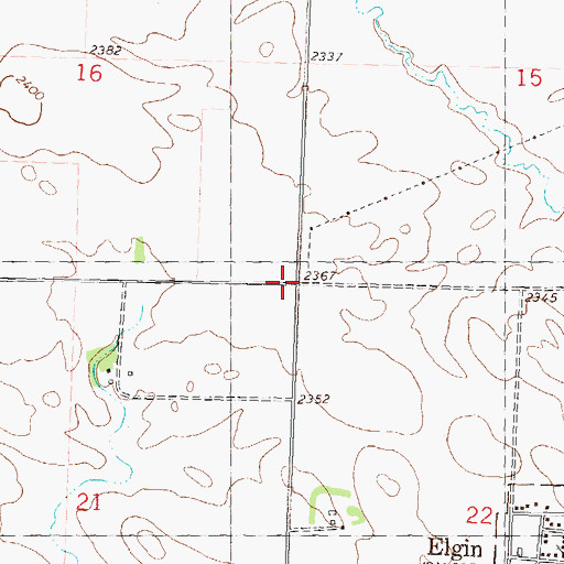 Topographic Map of Township of Minnie, ND