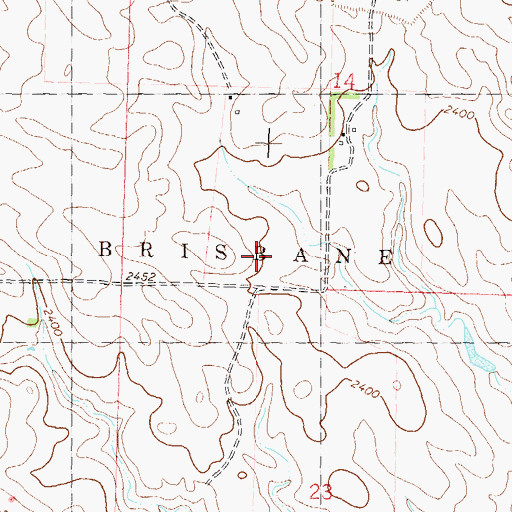 Topographic Map of Township of Brisbane, ND