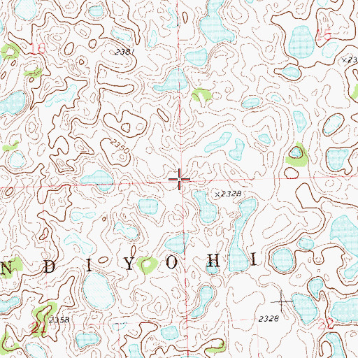 Topographic Map of Township of Kandiyohi, ND