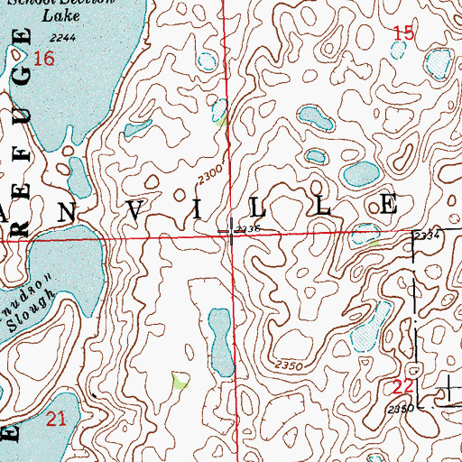 Topographic Map of Township of Vanville, ND