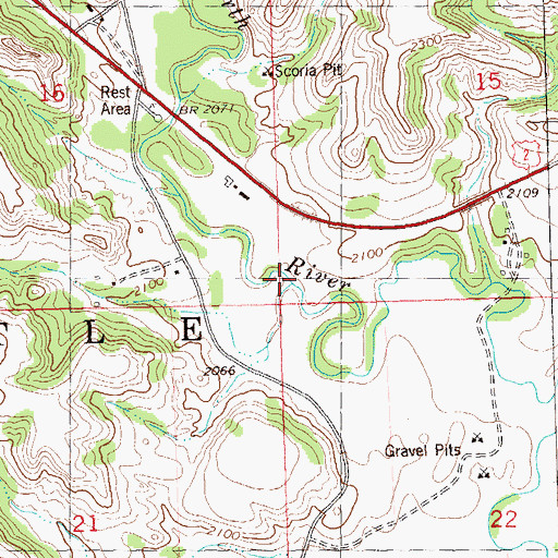 Topographic Map of Township of Myrtle, ND