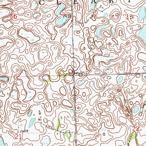 Topographic Map of Township of Cleary, ND