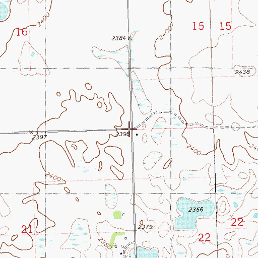 Topographic Map of Township of Debing, ND