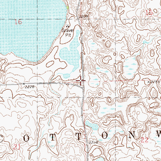 Topographic Map of Township of Cottonwood, ND