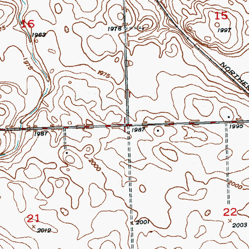 Topographic Map of Township of Ward, ND