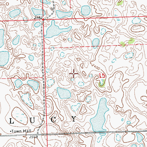 Topographic Map of Township of Luey, ND