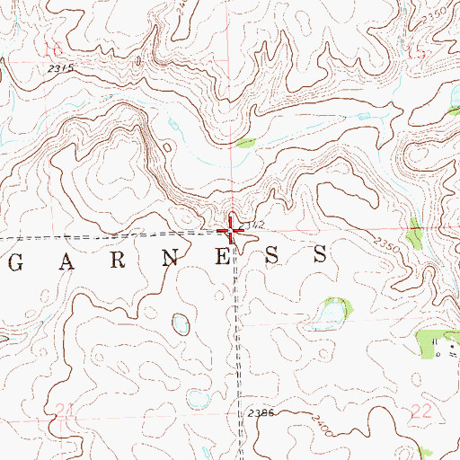 Topographic Map of Township of Garness, ND