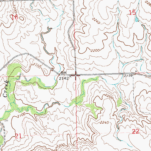 Topographic Map of Township of Dry Fork, ND