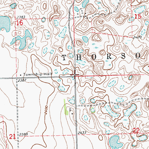 Topographic Map of Township of Thorson, ND