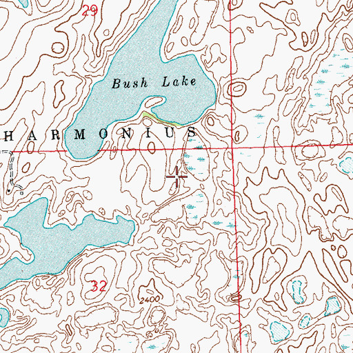 Topographic Map of Township of Harmonius, ND