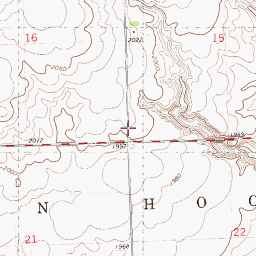 Topographic Map of Township of Van Hook, ND