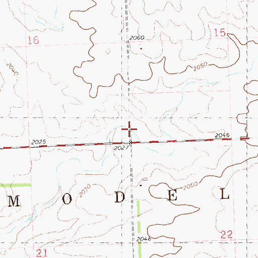 Topographic Map of Township of Model, ND