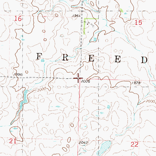 Topographic Map of Township of Freedom, ND