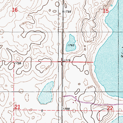 Topographic Map of Township of Lake Williams, ND