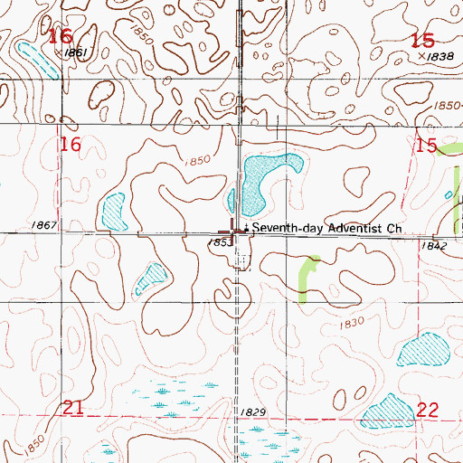 Topographic Map of Township of Berlin, ND