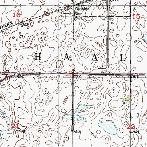 Topographic Map of Township of Haaland, ND