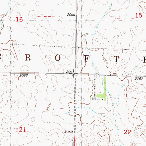 Topographic Map of Township of Crofte, ND