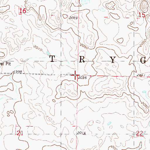 Topographic Map of Township of Trygg, ND