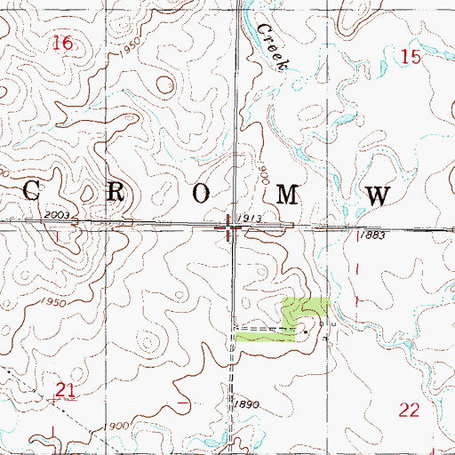 Topographic Map of Township of Cromwell, ND