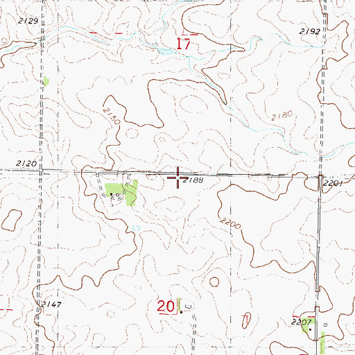 Topographic Map of Township of Ecklund, ND