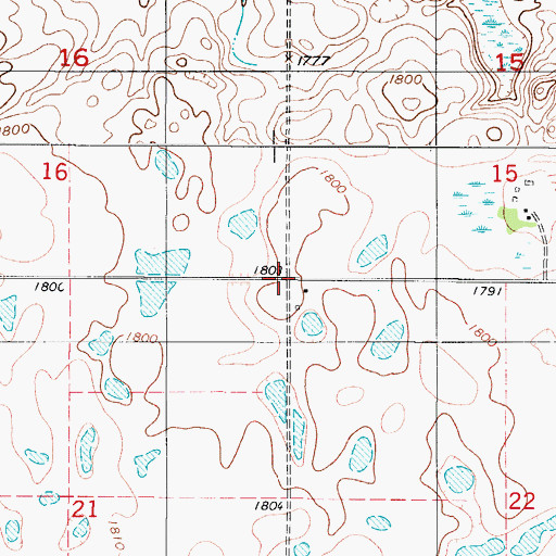 Topographic Map of Township of Johnson, ND
