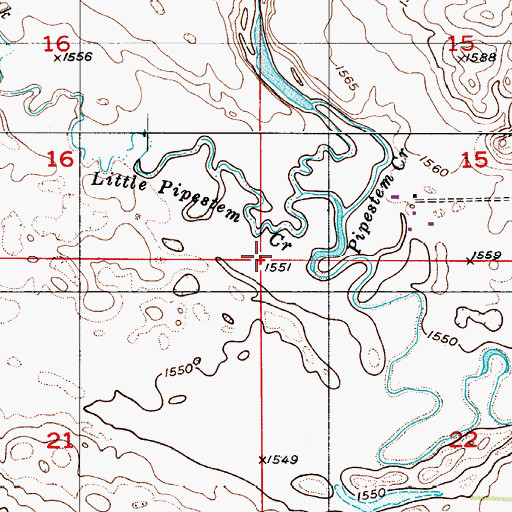 Topographic Map of Township of Longview, ND
