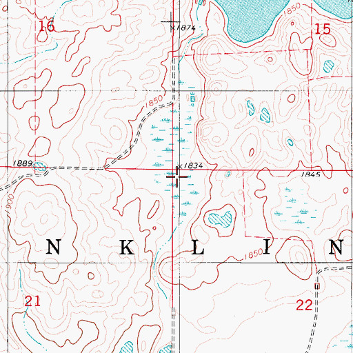 Topographic Map of Township of Conklin, ND