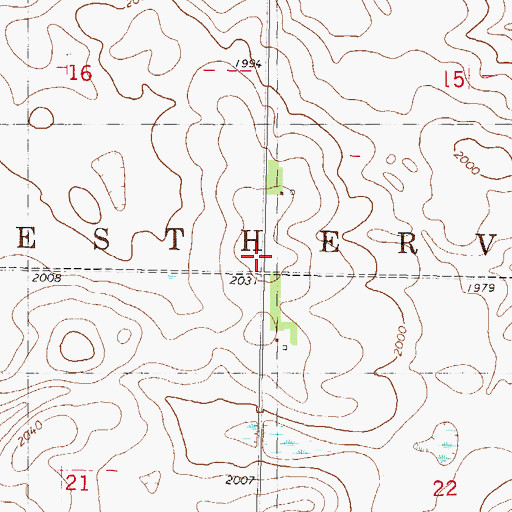 Topographic Map of Township of Estherville, ND