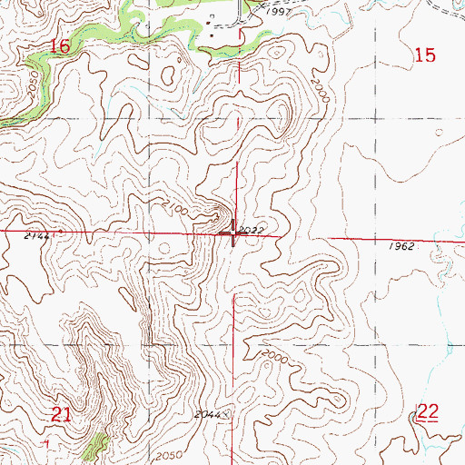 Topographic Map of Township of Rock Hill, ND