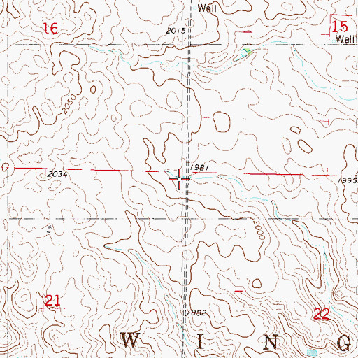 Topographic Map of Township of Wing, ND