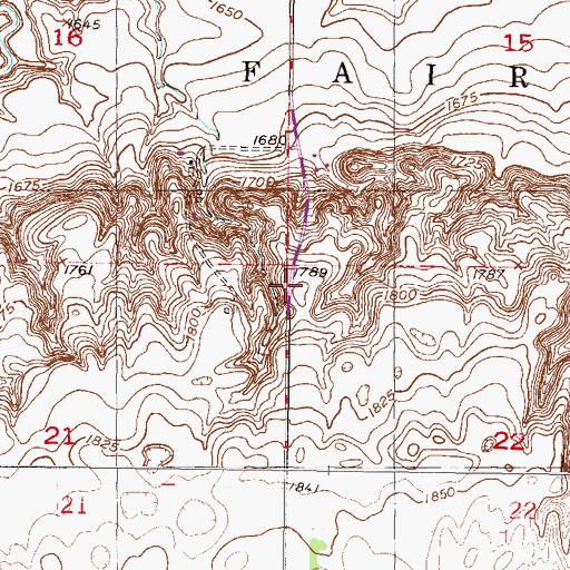 Topographic Map of Township of Fairview, ND