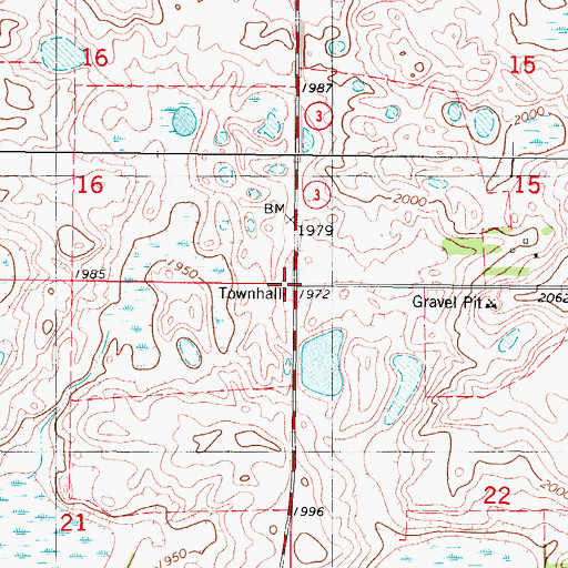 Topographic Map of Township of Lynn, ND