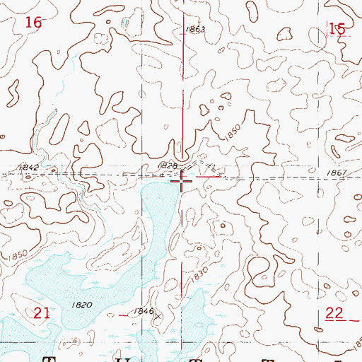 Topographic Map of Township of Tuttle, ND