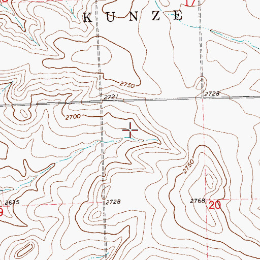 Topographic Map of Township of Kunze, ND