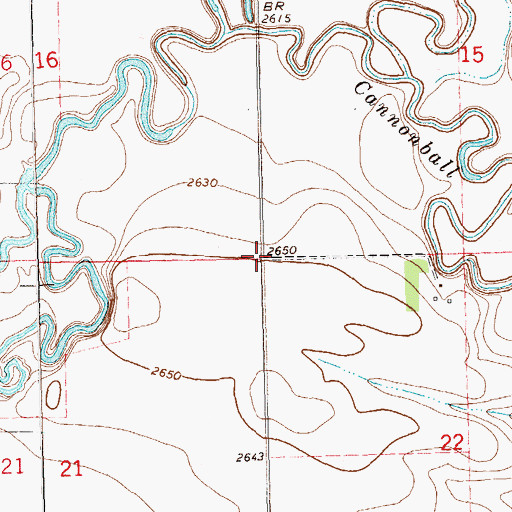 Topographic Map of Township of E-Six, ND